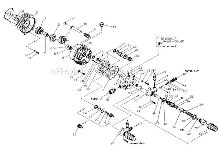 Page B Diagram and Parts List for 0766-0  Briggs and Stratton Pressure Washer